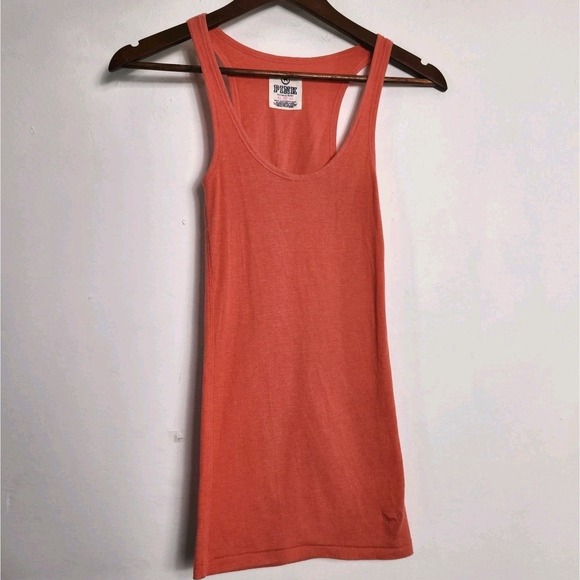 Victoria's Secret Tops - PINK Victoria's Secret XS Coral Ribbed Racerback Tank Top Stretch Y2K Casual Dog